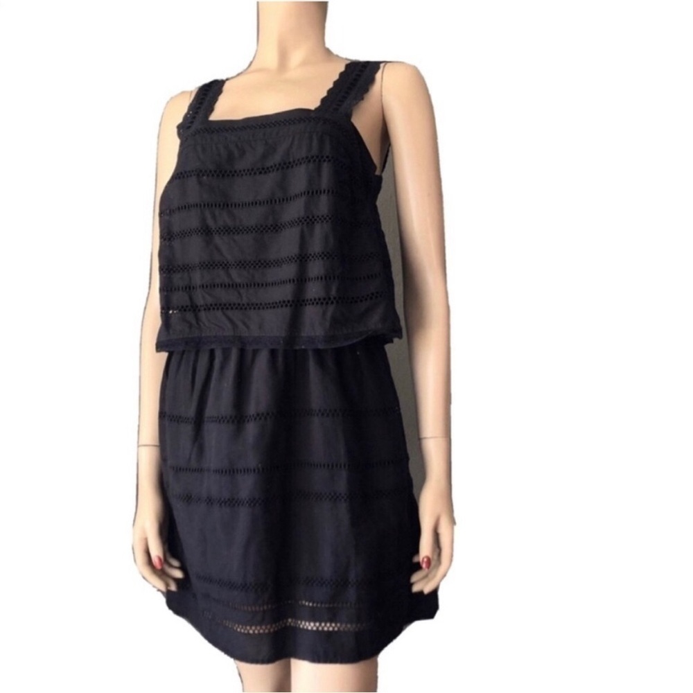 TOPSHOP black dress embroidery style sleeveless